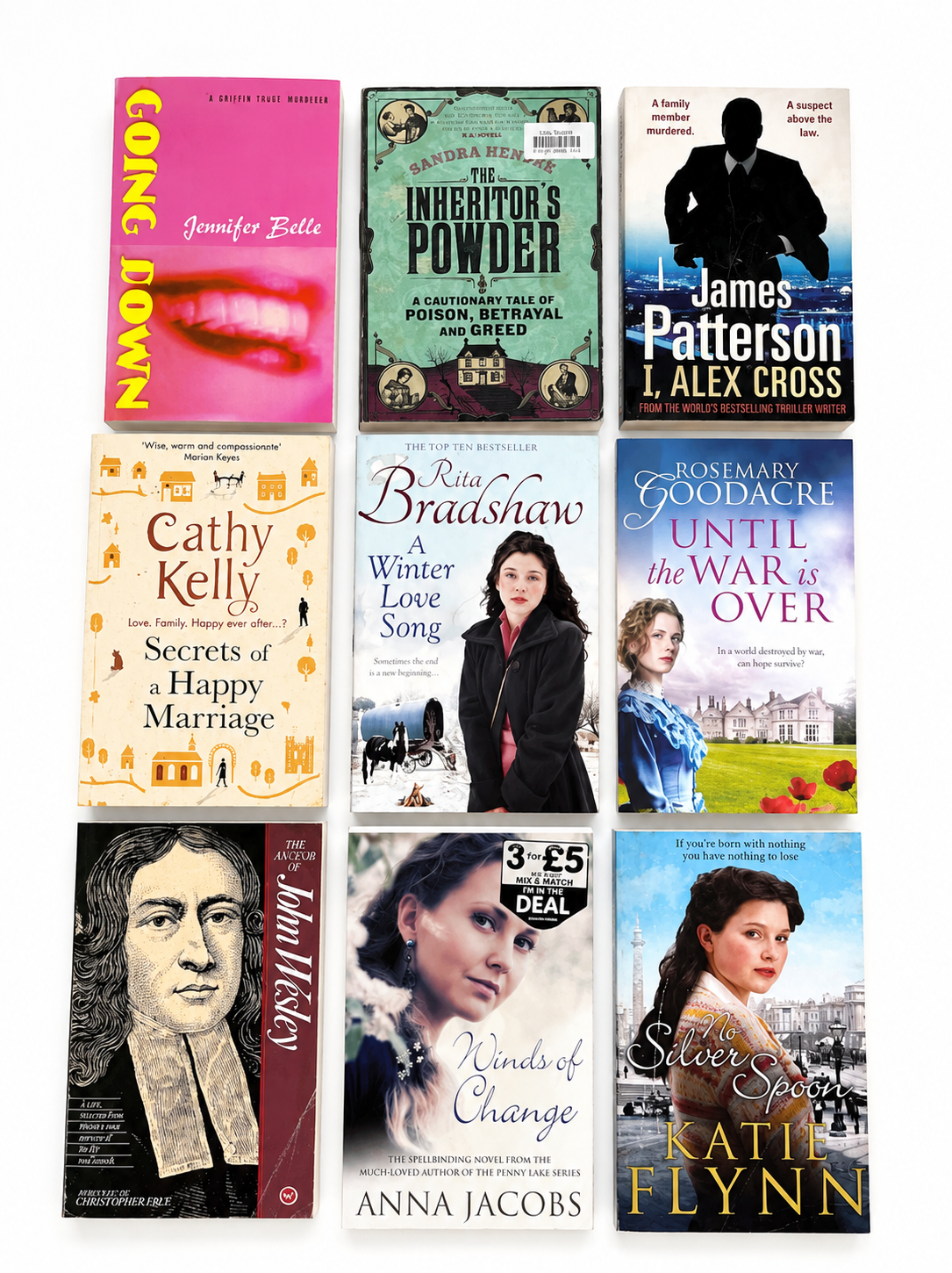9-Book Bestseller Bundle | Mystery, Romance & Historical Fiction Collection | James Patterson | Anna Jacobs | Jennifer Belle
