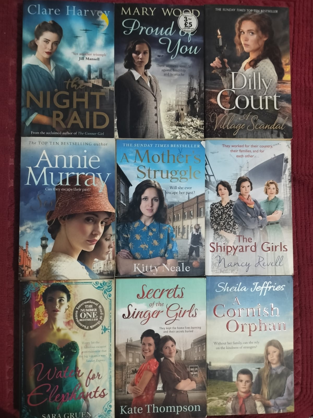 9-Book Historical Fiction & Wartime Saga Bundle | Dilly Court, Annie Murray, Sara Gruen | Women’s Fiction Set