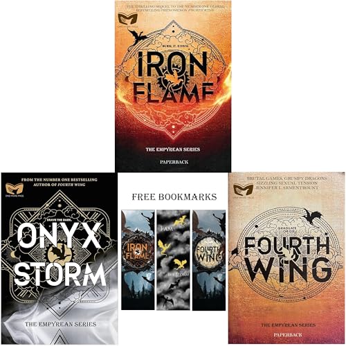 ONE MORE PAGE : Fourth wing + Iron flame + Onyx Storm (Set of 3) Book Collection with free Bookmark