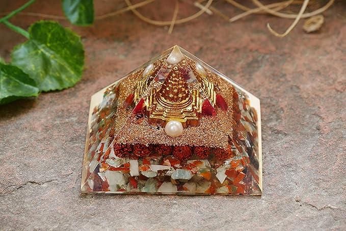 Shree Yantra Gomti Chakra Orgone Pyramid - For Wealth, Financial Stability and Prosperity