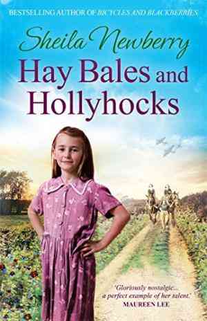 Hay Bales and Hollyhocks