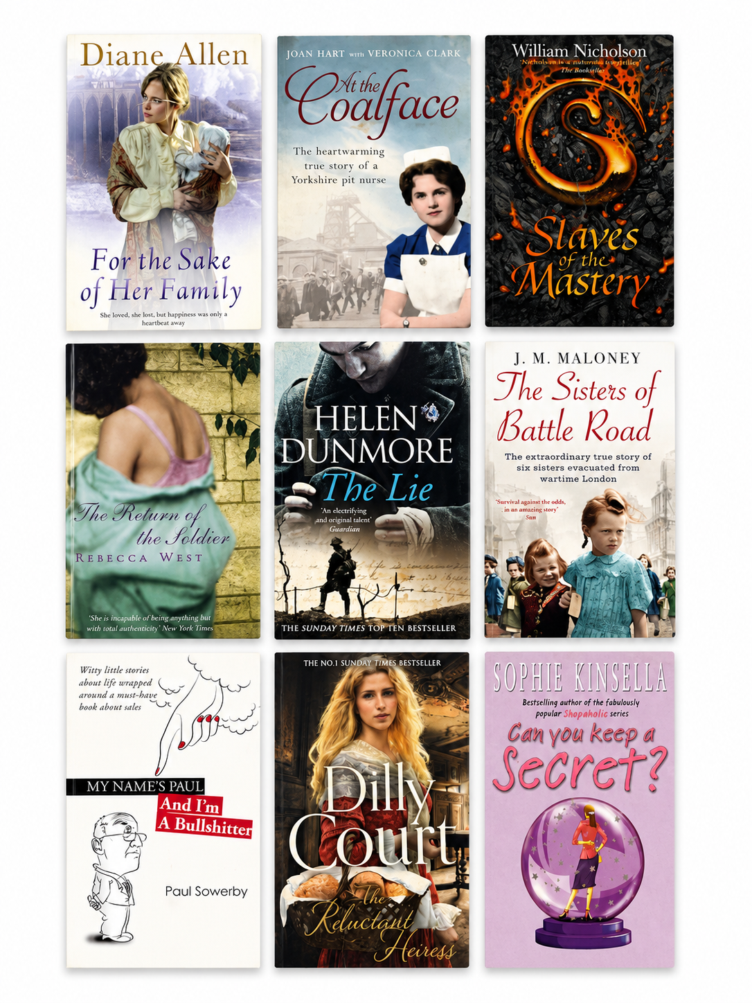 9-Book The Ultimate Fiction Escape Collection | William Nicholson | Sophie Kinsella | Diane Allen