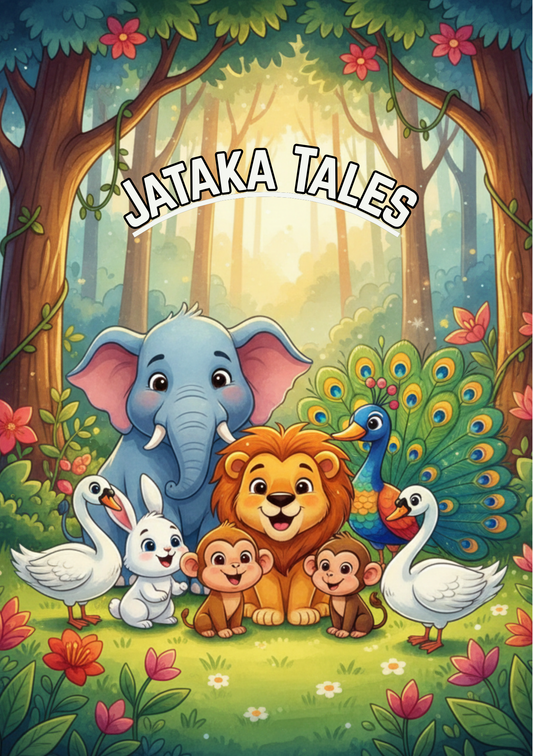 Jataka Tales for Kids – 12 Moral Stories | 24 Beautiful Color Pages | Illustrated Storybook for Ages 3–8