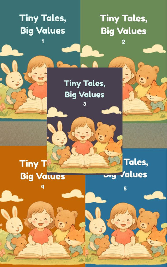Tiny Tales, Big Values 1-5 – 12 Moral Stories for Kids | 24 Beautiful Color Pages | Illustrated Storybook for Young Readers