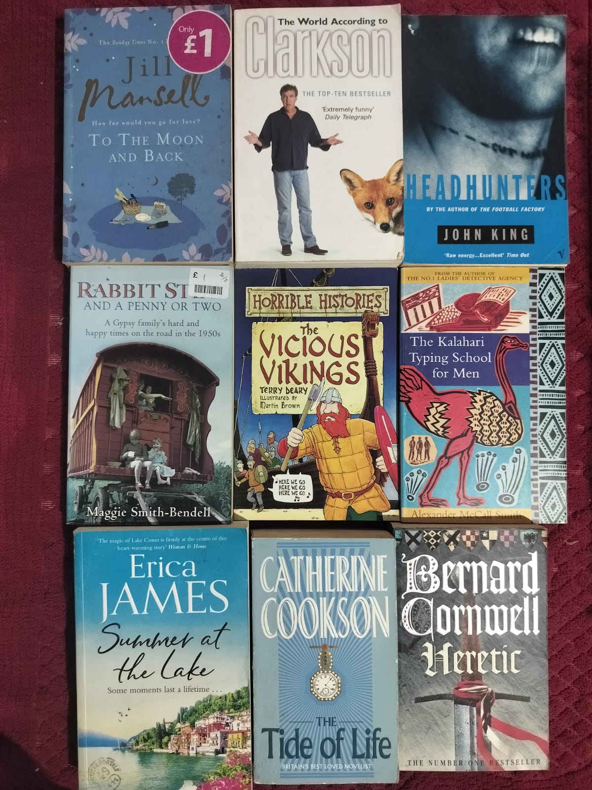 9-Book Eclectic Variety Bundle | Bernard Cornwell, Jill Mansell, Jeremy Clarkson | Mixed Genre Set