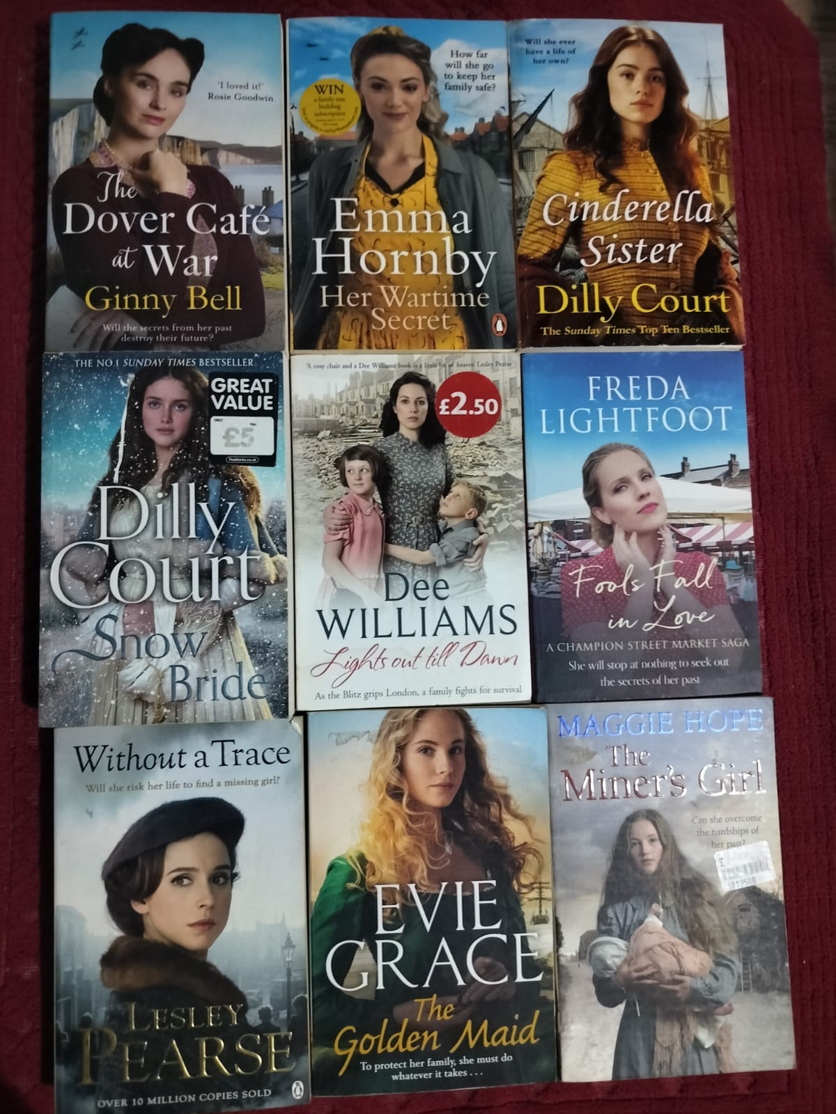 9-Book Historical Saga & Wartime Fiction Bundle | Dilly Court, Lesley Pearse, Ginny Bell